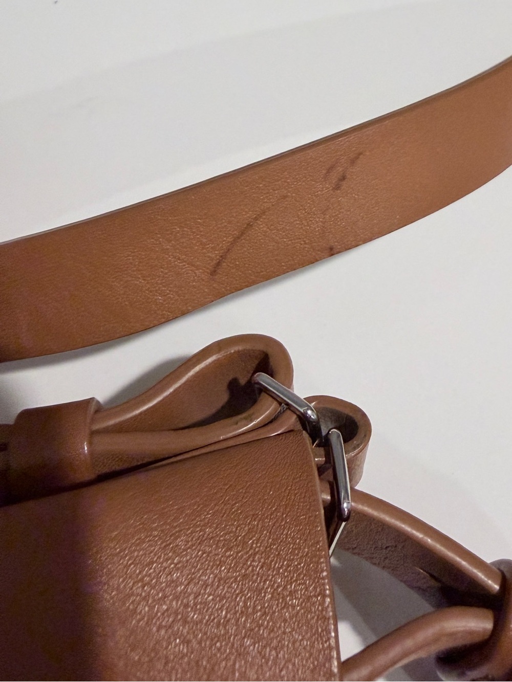 ALLSAINTS Genuine Leather Bucket Shoulder Bag with Ruched Strap - Picture 6 of 6